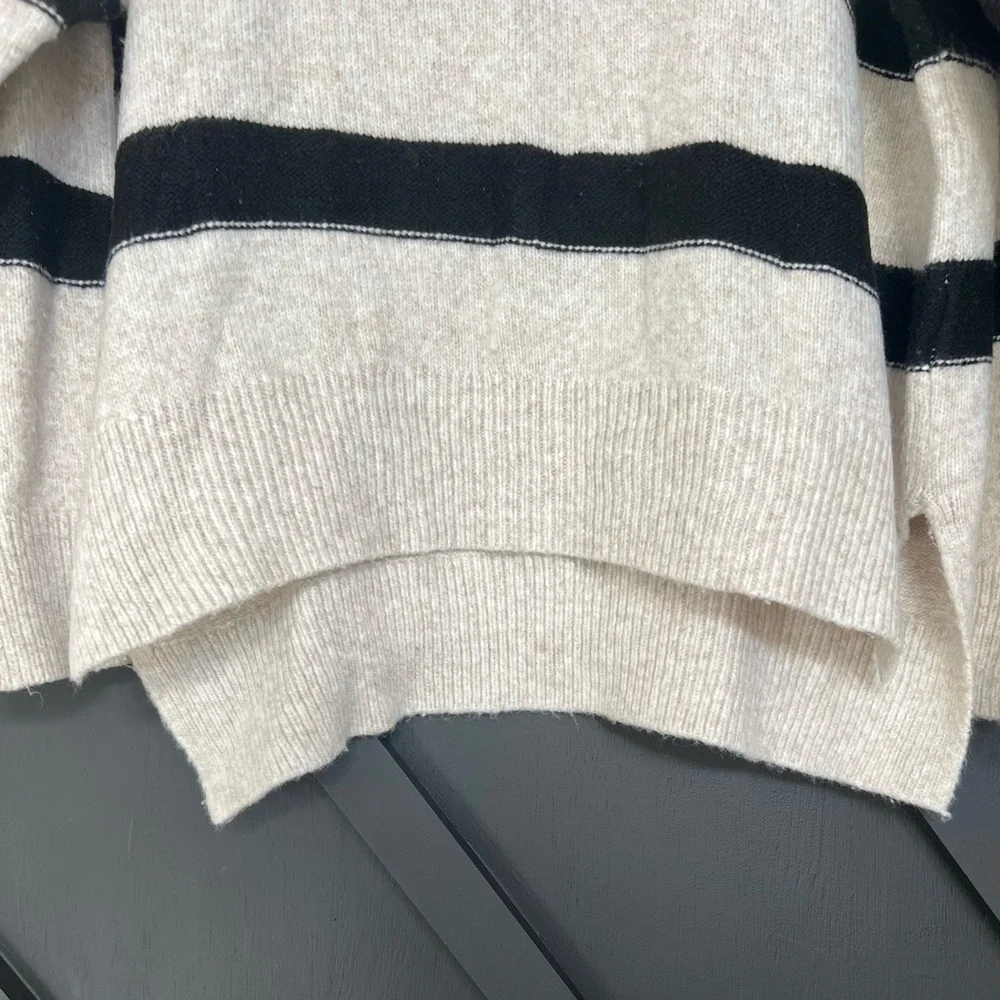 Line and Dot Rosie Striped Sweater in Oatmeal & Black, Size Small - Picture 6 of 10